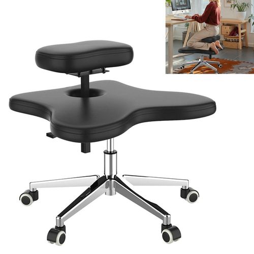 Bürostühle, Ergonomischer Kreuzbeinstuhl mit Rollen, Höhenverstellbarer Haltungsstuhl mit extra Polsterung, ideal für Meditation, Yoga, Home Office