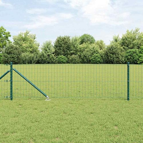 Zaun mit Pfosten Grün 0.4 x 50 m Stahl