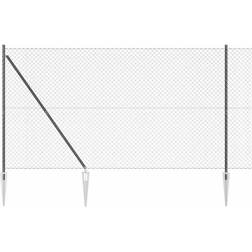 vidaXL Kettengliedzaun mit Pfosten Grau 1.6 x 10 m Stahl