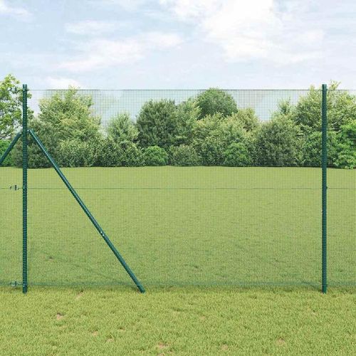 Zaun mit Pfosten Grün 1.5 x 50 m Stahl