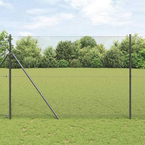 Zaun mit Pfosten Grau 1.5 x 10 m Stahl