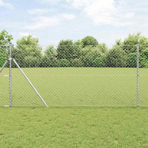 Zaun Silber 25 x 1,2 m Galvanisierter Stahl