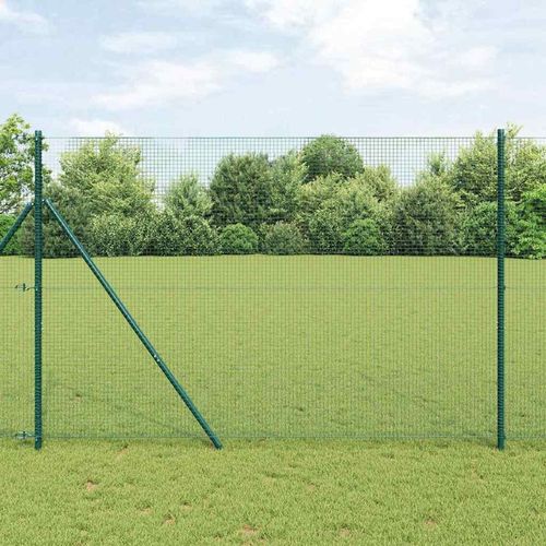 Zaun mit Pfosten Grün 1.5 x 25 m Stahl