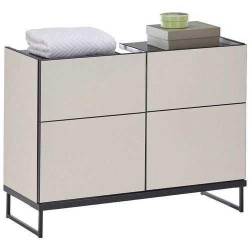 Mid.you Waschbeckenunterschrank , Schwarz, Kaschmir , Holzwerkstoff , 80x59.4x31 cm , stehend , Badezimmer, Badezimmerschränke,