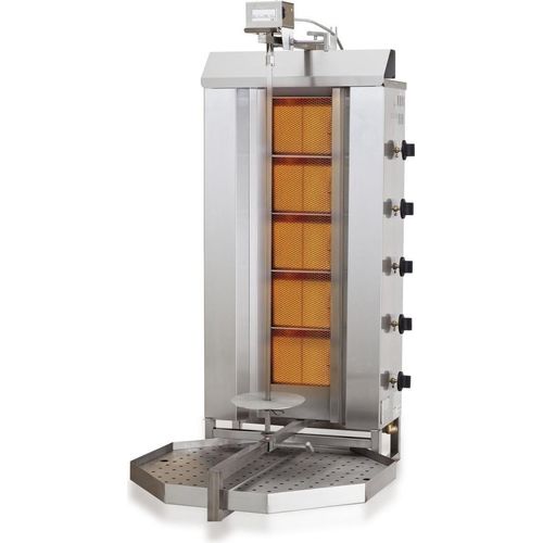 Gyros Grill Gas, Motorposition Oben, 5 Heizzonen