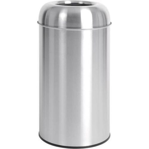 Bolero offener Edelstahl Abfallbehälter silber 40L