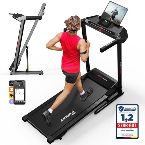 Laufband für Zuhause klappbar – 3-Stufen Steigung, leiser 2,5PS Motor, große Lauffläche, App-Steuerung & Bluetooth, platzsparend, FunLife F60