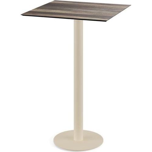 Urban Stehtisch Sand gestell + Tropical Wood HPL 70x70 cm