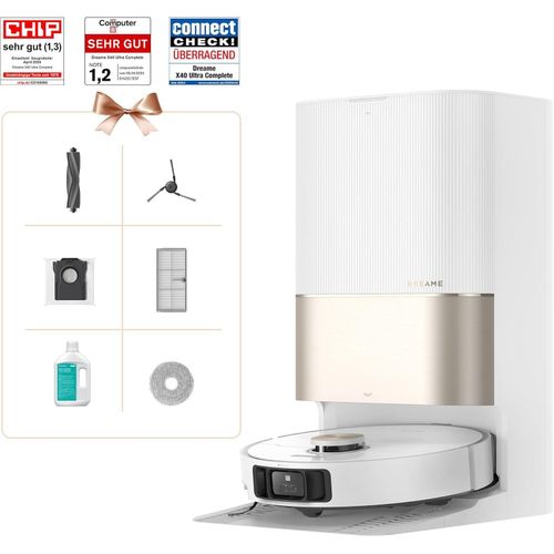 Dreame X40 Ultra Complete Saugroboter mit Wischfunktion,12000Pa Saugkraft,70℃ Wischmopp,selbstreinigend,Automatische EntleerungFill,Drehen und Heben