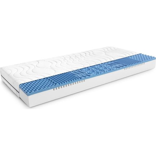 7 Zonen Viskoelastik-Matratze Sleezzz Smart 120 x 200 cm, Höhe 18 cm, Härtegrad H3 mit Air Memoryschaum + Sleezzz Premium orthopädisches Gel-Effekt Nackenstützkissen 32 x 60 cm