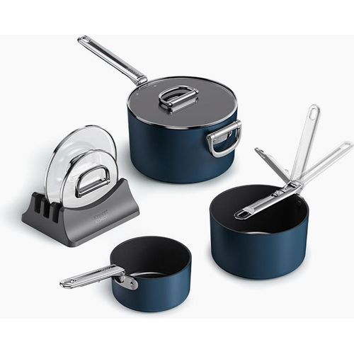 Joseph Joseph Space, Kochset, Blau, Aluminium, Keramik, Edelstahl, Edelstahl