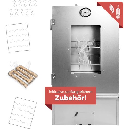 Räucherofen 80cm hoch Edelstahl mit Kaltrauchgenerator, Räucherschrank