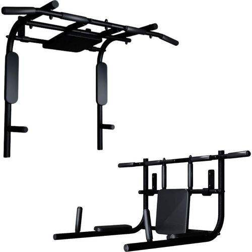 3-in-1-Reckstange Fitness Stange mit Handlauf + Rückenlehne, Wand-Klimmzugstange