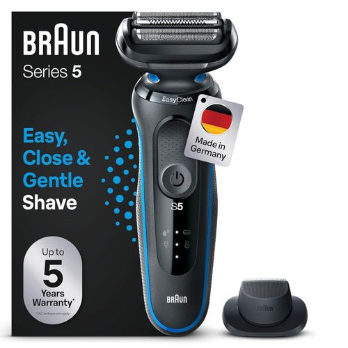 Series 5 Elektrorasierer mit EasyClick-Aufsatz und Präzisionstrimmer, Herren-Elektrorasierer, EasyClean, Wet & Dry, Geschenk Mann, 51-B1200s