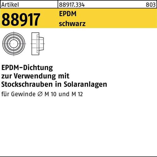 Artikel 88917 EPDM schwarz EPDM-Dichtung zur Verwendung mit Stockschrauben in So