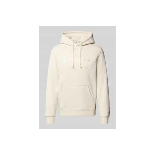 Hoodie mit Label-Stitching