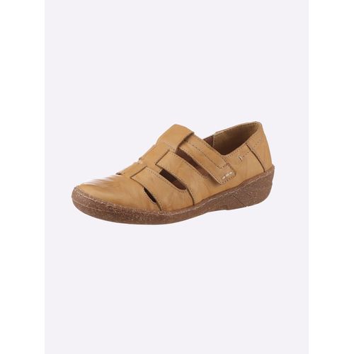 Slipper CASUAL LOOKS, Damen, Gr. 42, gelb (ocker), Glattleder, sportlich, Schuhe