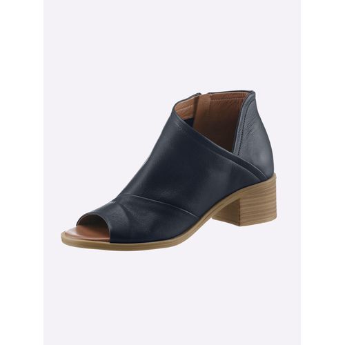 Sandalette, Damen, Gr. 36, blau (marine), Glattleder, Leder, Schuhe Sommerboots Ankleboots Schaftsandale