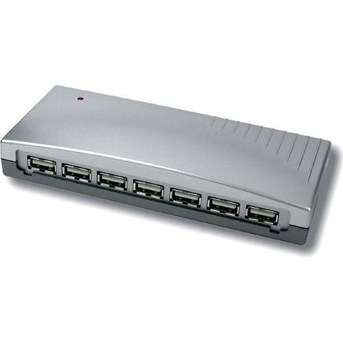 Exsys 7-Port USB 2.0 Hub - 480 Mbit/s - Silber - CE - FCC - RoHS - Windows 98SE/Me/2000/XP/Vista Lin Exsys