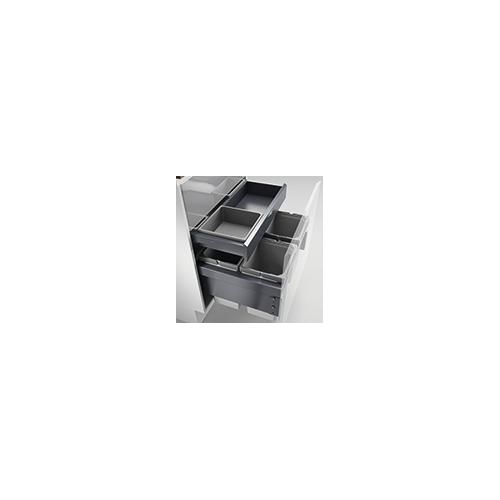 Naber, Cox® Base 1T 600-4 mit Base-Board. Abfallsammler, hellgrau, Höhe 460 mm - Mülleimer