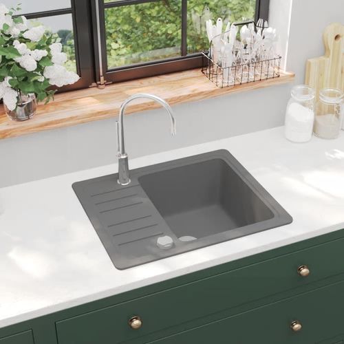 Möbel Granitspüle Einzelbecken Grau DE55953
