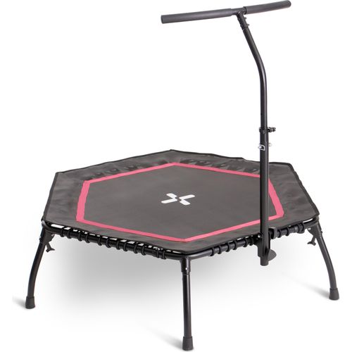 SportPlus I Fitness Trampolin I klappbar, Fitnesstrampolin mit Haltefunktion, Klappfunktion, Ø 126cm, leise Gummiseilfederung, Randabdeckung, Jumping Fitness , SP-T-2100-R