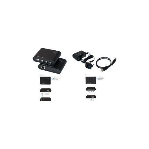 USB 2.0 Extender mit integriertem 4-Port USB 2.0 Hub und Netzteil, LogiLink® [UA0230] (UA0230)