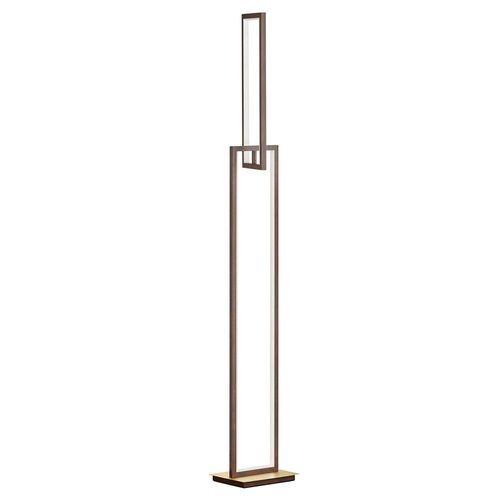 LED Stehleuchte, Metall, rostfarben, eckig, H 146 cm