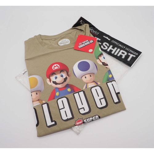 Bioworld Super Mario Herren T-Shirt Players S Khaki