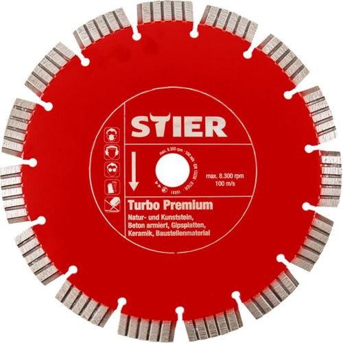 STIER Diamanttrennscheibe, Turbo Premium, Ø300 x 20,0 mm, Aufnahme 20mm, lasergeschweißt, hohe Standzeit