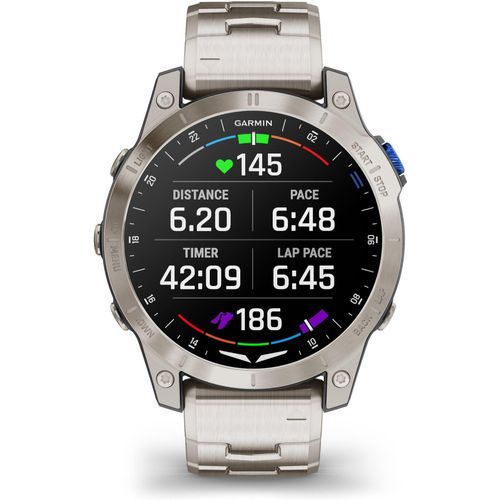 Garmin D2 Mach 1 vented Titanarmband silber Titangehäuse silber