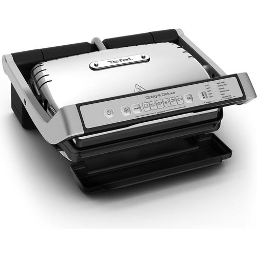 TEFAL Optigrill Deluxe Tischgrill elektro elektrisch 2000 W Kontaktgrill silber