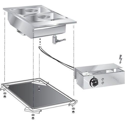 Gastro Inox Einbau-Bain marie aus Edelstahl 400x600x335mm