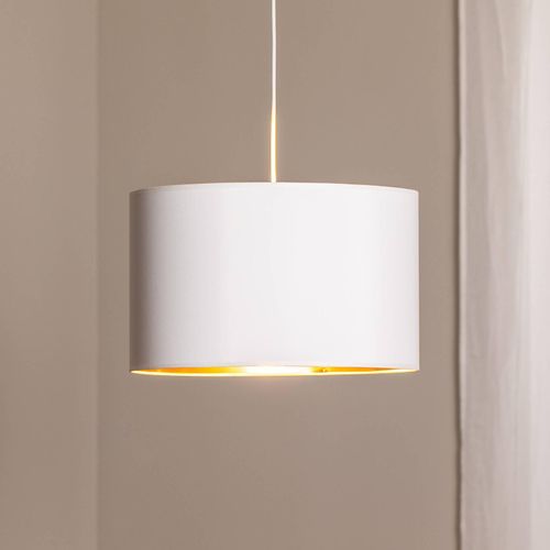 Hängelampe Soho zylindrisch 1fl. Ø 40cm weiß/gold