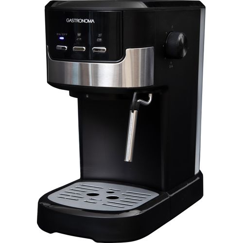 Gastronoma 18110002 - Espressomaschine mit gemahlenem Kaffee und Milchaufschäumer - Kaffeemaschine mit gemahlenen Bohnen - Schwarz