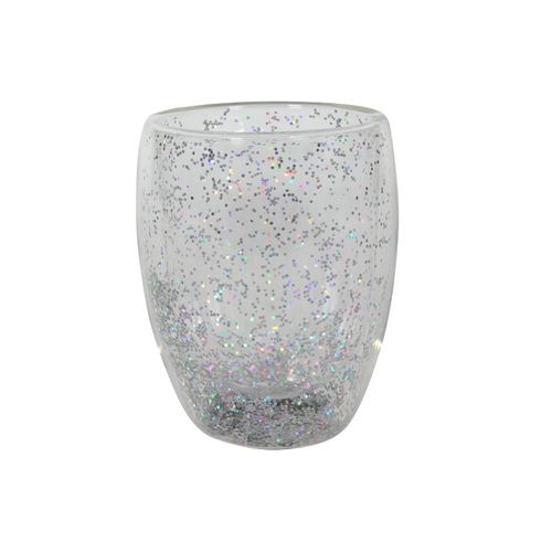 Trinkglas KONFETTI silber
