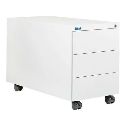 STIER Rollcontainer, 3 Schubladen, Abmessungen 550x390x790mm, Farbe Lichtgrau (RAL 7035), praktische und geräumige Aufbewahrungslösung für Büroumgebungen