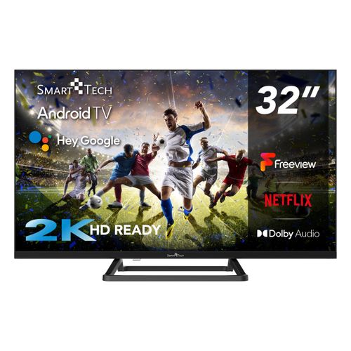 Smart Tech 32HA20V3UK, 32 Zoll (80 cm), HD-Smart-LED-Fernseher mit Android-Betriebssystem, YouTube, Netflix, Amazon Prime Video, Disney+