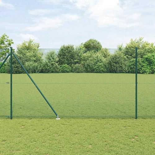 Zaun mit Pfosten Grün 1.6 x 25 m Stahl