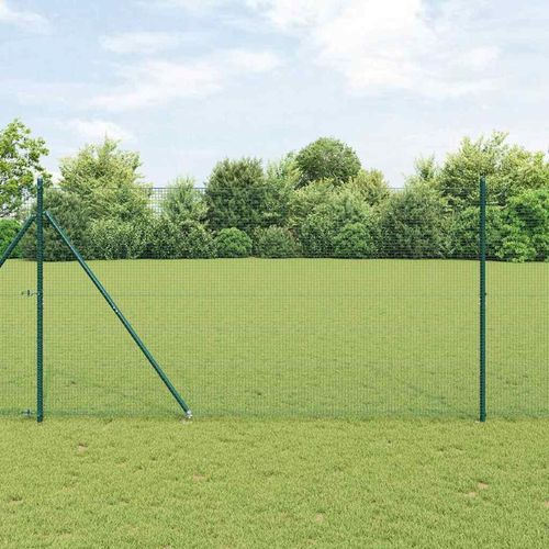 Zaun mit Pfosten Grün 1.5 x 10 m Stahl