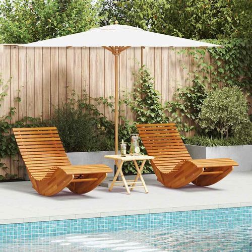 Schaukel-Sonnenliegen 2 pcs Braun 154 x 60 x 74 cm