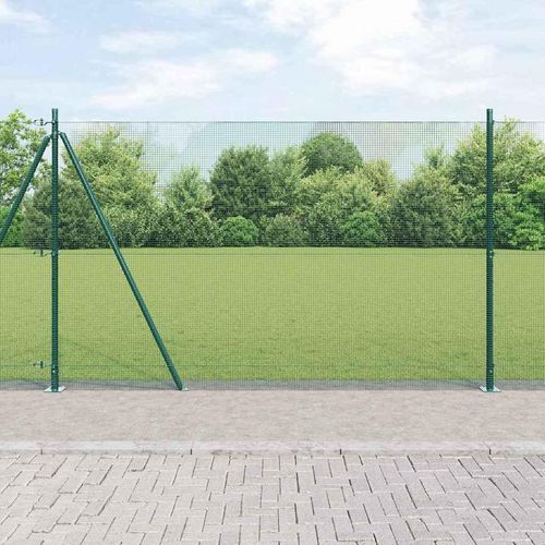 Zaun mit Pfosten Grün 1.6 x 25 m Stahl