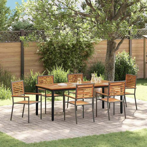 Garten Essgruppe 7 pcs Grau, Braun 200 x 100 x 75 cm