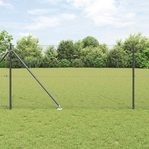 Zaun mit Pfosten Grau 1.2 x 10 m Stahl