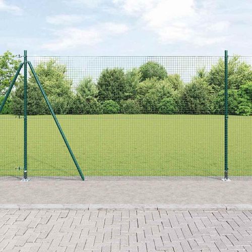 Zaun mit Pfosten Grün 1.6 x 25 m Stahl