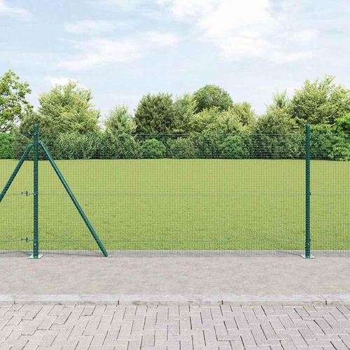 Zaun mit Pfosten Grün 0,8 x 50 m Stahl