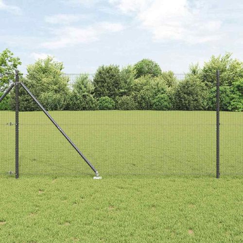 Zaun mit Pfosten Grau 1.2 x 10 m Stahl