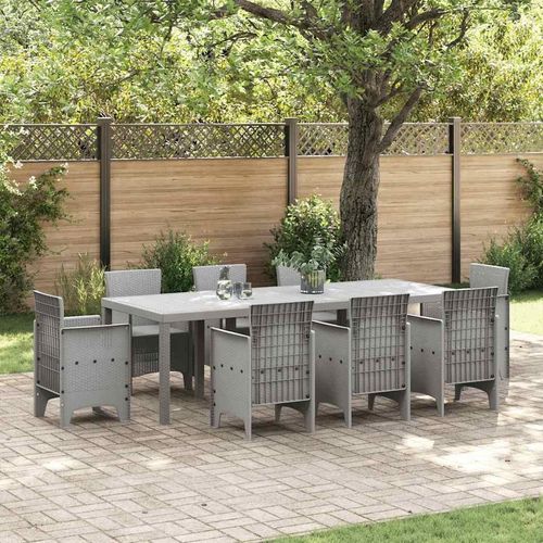 Gartentisch Hellgrau 250 x 100 x 73 cm Poly-Rattan