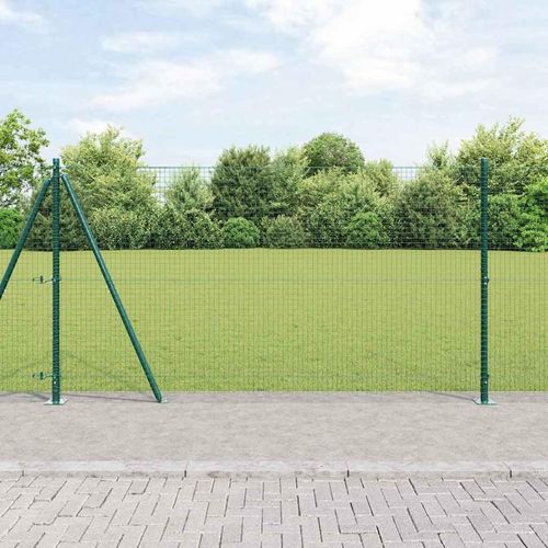 Zaun mit Pfosten Grün 1.2 x 25 m Stahl
