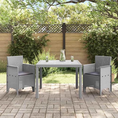 Garten Essbereich 3 pcs Hellgrau Kompakt Plastik